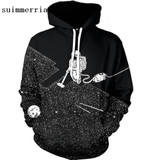 New Novelty Women/Men 3D Cat Moon Galaxy Black Hoodies Fashion Cartoon Sweatshirts Gardigan Girl Winter Cute Hooded Jacket