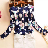 New O-neck Blouses Long Sleeve Print Women's Shirt Office Female Elegant Tops 2017 Plus Size Winter Autumn Casual Blouse SY2083