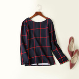 New O-neck Blouses Long Sleeve Print Women's Shirt Office Female Elegant Tops 2017 Plus Size Winter Autumn Casual Blouse SY2083