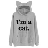 New Novelty Women Hoodies Fashion Cat Ear Sweatshirts Tracksuits Women hoodies Girl Winter cute Letter Print Hooded Jacket se202