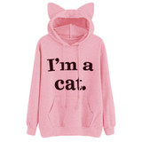 New Novelty Women Hoodies Fashion Cat Ear Sweatshirts Tracksuits Women hoodies Girl Winter cute Letter Print Hooded Jacket se202