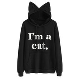 New Novelty Women Hoodies Fashion Cat Ear Sweatshirts Tracksuits Women hoodies Girl Winter cute Letter Print Hooded Jacket se202