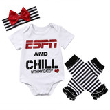 New Newborn Baby Girl Tops Romper +Leg Warmers Headband Outfit Clothes Set