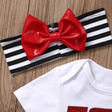 New Newborn Baby Girl Tops Romper +Leg Warmers Headband Outfit Clothes Set