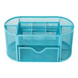 New Multifuction Desk Organizer Stationery Holder 9 Cells Metal Mesh Storage Basket Dec7