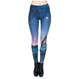 New Mid Waist 3D Print Starry Night Women Leggings Sexy Leggins Soft Pants Spring Jeggings Fitness legging Elastic Legins Girls