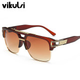 New Metal Frame Oversized Sunglasses Clear Lens Glasses Eyewear Frame Women Brand Designer Unique Men SunGlasses Lunette Shades