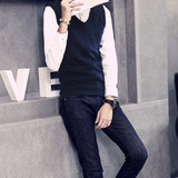 New Mens Vest Sweater Jumper Knitted V Neck Slim Fit Sleeveless Pullover 487
