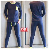 New mens Warm cotton underwear Thermal Underwear Add wool Long Johns Thermal Underwear Sets Thick For autumn and winter - 5Color