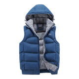 New Mens Jacket Sleeveless veste homme Winter Fashion Casual Coats Male Hooded Cotton-Padded Men's Vest men Thickening Waistcoat
