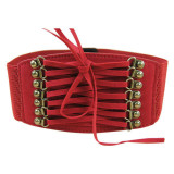 Hot Brand New Designer Women Ladies Strap Buckle Cinch Belts Corset Stretch Skinny Waistband High Waist Slimming Waist Belts Z1
