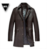 HOT Best selling leather jacket, leather, mandarin collar, sheepskin, coat, male, the man of leather jackets, men leather jacket