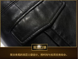 HOT Best selling leather jacket, leather, mandarin collar, sheepskin, coat, male, the man of leather jackets, men leather jacket