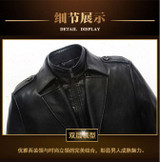 HOT Best selling leather jacket, leather, mandarin collar, sheepskin, coat, male, the man of leather jackets, men leather jacket