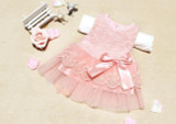 Hot Baby Kids Girls Lace Bowknot Flower Dress Princess Dress Formal Party Tutu Dress Children Clothes Vestido LL8