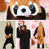 Hot Adults Pajamas All in One Pyjama Animal Suits Cosplay Women Winter Garment Cute Raccoon Cartoon Animal Homewear Pajama Sets