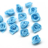 Hot 50PCS 1.5cm Handmade Satin Ribbon Rose Flower Sewing Crafts For Wedding Decoration DIY Home Party Crafts Accessory