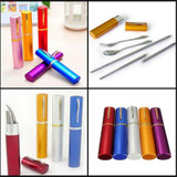 Hot 3in1 Cutlery Set Fork Travel Fold Stainless Steel Tableware Tableware Portable Camping Bag Picnic