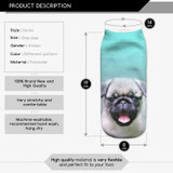 Hot 3D Printed Cotton Socks Pugs Dog Printed Casual Style 19cm Low Anklet Socks Unisex Calcetines Chaussettes