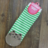 HoT 3D animals style striped fashion cartoon socks women 3D cat footprints Cute Cotton Socks