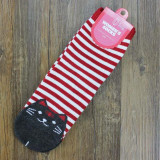 HoT 3D animals style striped fashion cartoon socks women 3D cat footprints Cute Cotton Socks