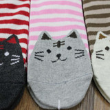 HoT 3D animals style striped fashion cartoon socks women 3D cat footprints Cute Cotton Socks