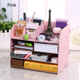 High Quality Wooden Home Office Desktop Storage Holder Shelf Make Up Storage Cosmetic Stationery Organizer