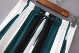 High quality women striped wide leg pants high waist panelled loose spring trousers womens fashion pants pantalones mujer