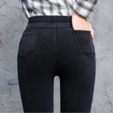 High quality Women Jeans Leggings Casual Fashion Skinny Slim Washed Jeggings Thin High Elastic Denim Legging Pencil Pants Women