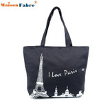 High quality Women Canvas Handbag Shopping Shoulder Bag Paris Eiffel Tower Bookbag Tote