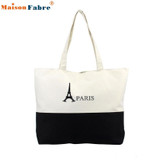 High quality Women Canvas Handbag Shopping Shoulder Bag Paris Eiffel Tower Bookbag Tote