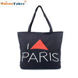 High quality Women Canvas Handbag Shopping Shoulder Bag Paris Eiffel Tower Bookbag Tote