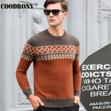 High Quality Winter Warm 100% Pure Cashmere Christmas Sweater Men Real Merino Wool Sweaters Fashion O-Neck Pullover Men Top 6344