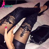 High Quality wholesale Punk Black faux leather gothic lace Legging women bandage lace up leggings cheap HOT pants trousers