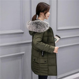 Fitaylor Winter Jacket Women Real Fox Fur Collar Slim Parkas 90% White Duck Down Medium Long Snow Overcoat Army Green Pink Coats