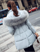 fitaylor 2017 Fashion Womens Winter Jackets Coats Parkas Loose Casual Hooded Women Outerwear Jacket Large Artificial Fur Collar