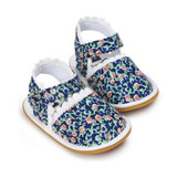 First Walkers Newborn Baby Girl Soft Sole Shoes Infant Toddler Lace Striped Print Crib Shoes 0-18M