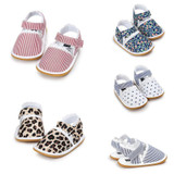 First Walkers Newborn Baby Girl Soft Sole Shoes Infant Toddler Lace Striped Print Crib Shoes 0-18M