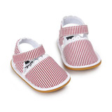 First Walkers Newborn Baby Girl Soft Sole Shoes Infant Toddler Lace Striped Print Crib Shoes 0-18M