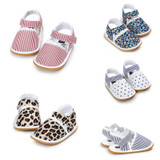 First Walkers Newborn Baby Girl Soft Sole Shoes Infant Toddler Lace Striped Print Crib Shoes 0-18M