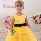 First Communion Dresses For Girls Yellow Black Lace Pageant Dress for Girls Glitz Vestido de Daminha Kids Evening Gowns
