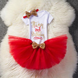 First 1st Birthday Outfits Baby Baptism Clothes Girl Party Wear Kids Clothing 2 Years Tutu Infant Baby Girl Christening Suits