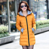 FIONTO Women's Jacket Winter 2017 New Medium-Long Down Cotton Parka Plus Size Coat Slim Ladies Casual Clothing Hot Sale AA007
