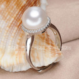Feige 10-11mm Freshwater Pearl Rings for Women Bride Jewelry 925 Sterling Silver Ring Wedding Engagement Jewelry Fine Jewelry