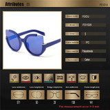 FEIDU Fashion Oversized Cat Eye Sunglasses Women Brand Designer Multicolor Sun Glasses For Women Driving Oculos De Sol Feminino