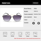FEIDU Classic Metal Sunglasses Men Designer Brand High Quality Mirror Fashion Sunglasses Women Sunglasses Driving UV400 Oculos