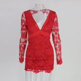 Feditch 2017 Women Lace Floral Dress Deep V Neck Sexy Dress Women Backless Mini Bodycon Dresses With Bow Belt Vestido De Festa Feditch 2017 Women Lace Floral Dress Deep V Neck Sexy Dress Women Backless Mini Bodycon Dresses With Bow Belt Vestido De Festa