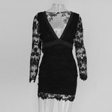 Feditch 2017 Women Lace Floral Dress Deep V Neck Sexy Dress Women Backless Mini Bodycon Dresses With Bow Belt Vestido De Festa Feditch 2017 Women Lace Floral Dress Deep V Neck Sexy Dress Women Backless Mini Bodycon Dresses With Bow Belt Vestido De Festa