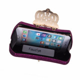 Fawziya Handbags Women Bags Bling Glitter Purse For Girls Crown Box Clutch Evening Bags
