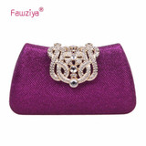 Fawziya Handbags Women Bags Bling Glitter Purse For Girls Crown Box Clutch Evening Bags